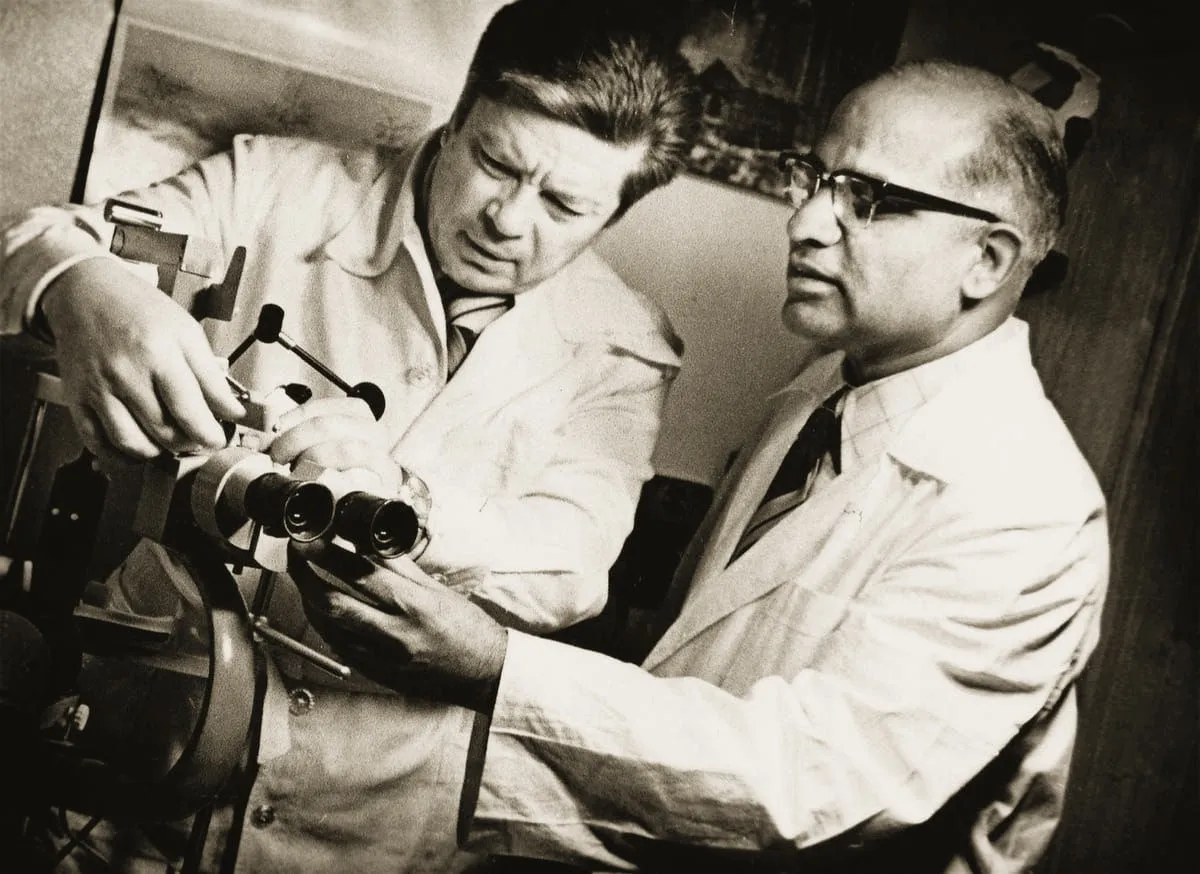 Dr. P. Siva Reddy with Svyatoslav Fyodorov, the Russian pioneer of radial keratotomy and intraocular lens microsurgery