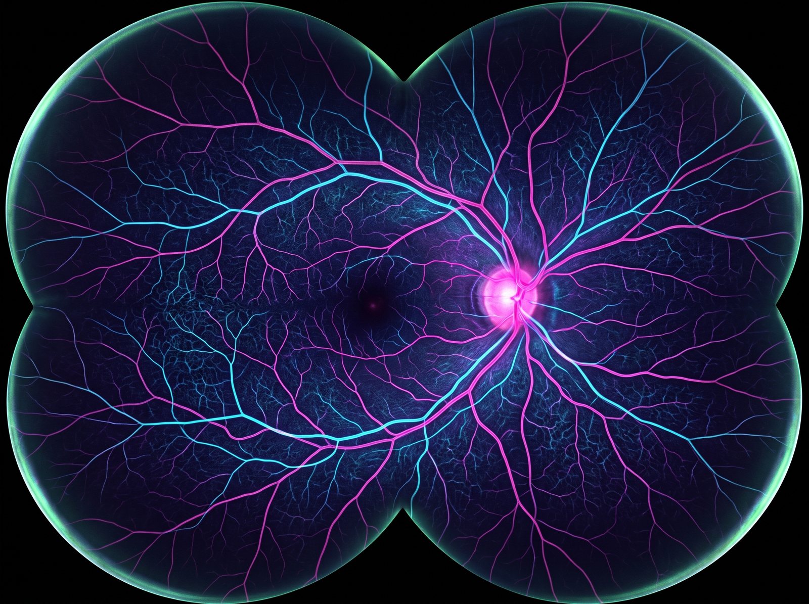 Illustration of a retina. AI-generated illustration, not a real scan.
